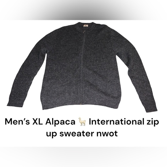 Brand New Made in Peru Alpaca International XL oversized zip up men’s sweater 🦙 - Picture 1 of 6